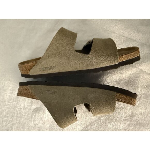Birkenstock Arizona Suede Womens Sz 39 Taupe Sandals Ladies US 8 Men's US 6 - Picture 8 of 9